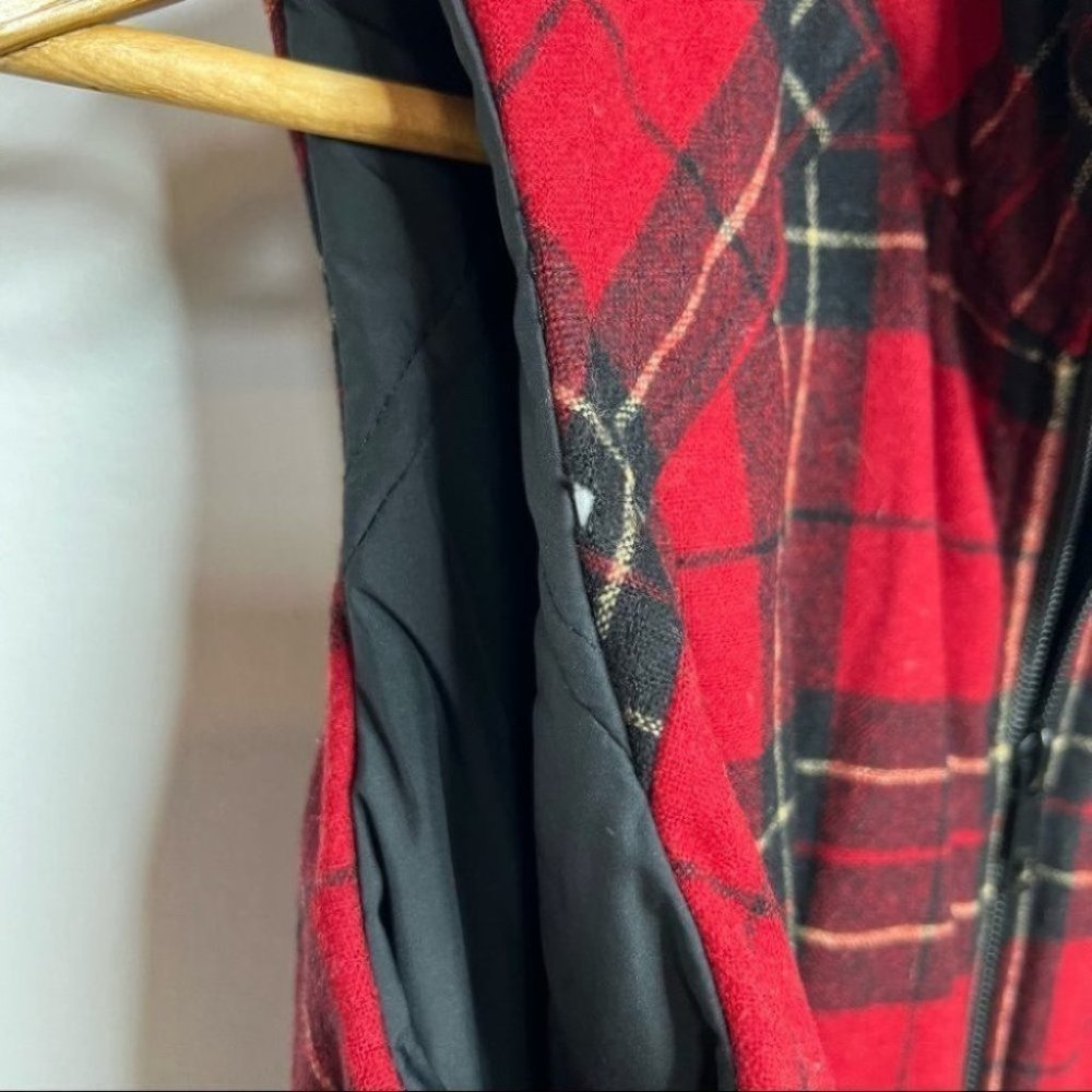 Pendleton Petites Red Wool Plaid Reversible Vest - Picture 10 of 12